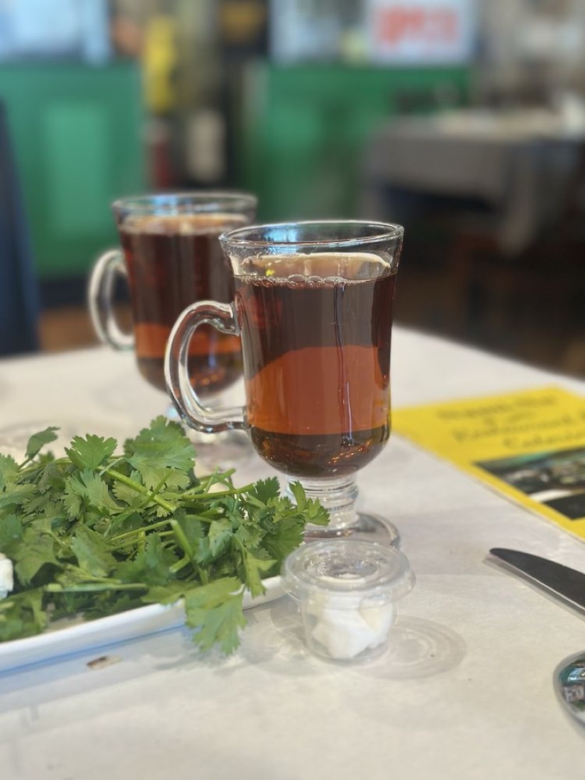 Persian hot tea in glass cups
